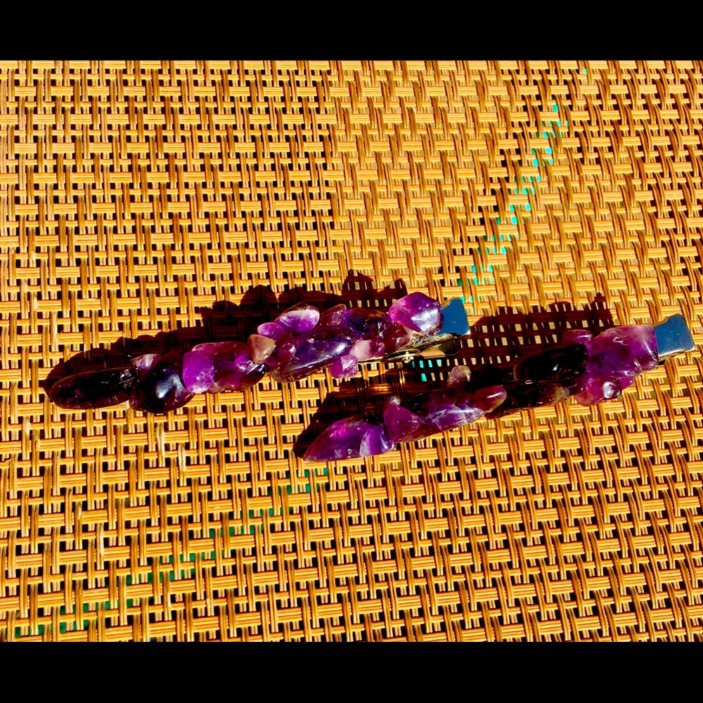 Amethyst Hair Clips